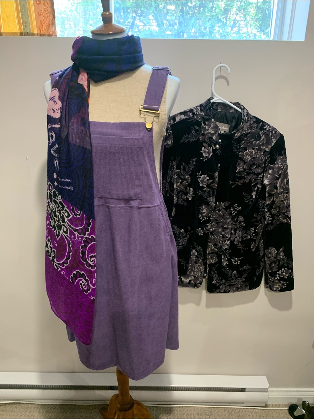 Corduroy Pinafore Jumper in Lavender Purple
